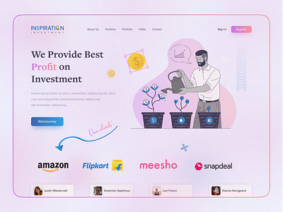 Inspiration_Investment Web Page UI 3d animation app branding design graphic design logo motion graphics ui ui designer ui desinger ux websites webui