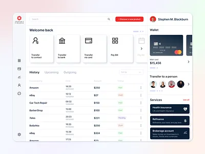 Bank Interface Web Design bank design finance minimal ui ux