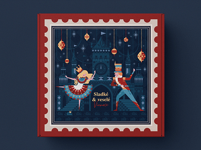 The Nutcracker — Box ballerina castle character christmas fairy geometry illustration minimal mouse nutcracker ornament packaging sticker witner xmas