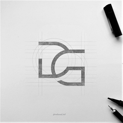 Letter DG logo branding desain design ikon illustration ilustrasi logo merek ui vektor