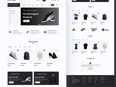 E-commerce website design design e commerce e commerce landing page e commerce website ecommerce ecommerce landing page ecommerce website landing page landing page design online shop online store ui ui design uiux web web design website