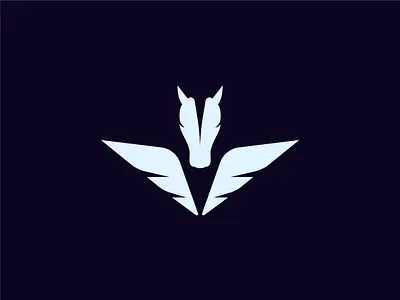 Pegasus Logo animal logo branding delivery flat logo flying horse horse identity logo logodesign minimal logo monogram pegasus speed wings