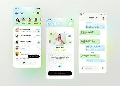 Real Time Messaging App app chat clean fireart fireart studio fresh ios light messenger ui ux