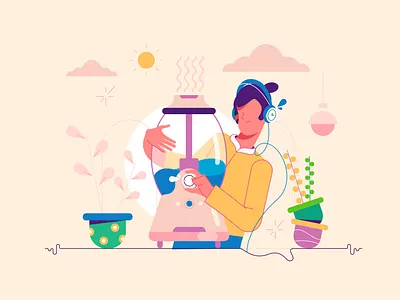 Humidifier app background branding business cartoon design icon illustration internet logo man person technology ui vector woman
