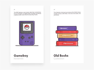 Gameboy & Books book books branding collection design gameboy games icon icon set illustration library nintendo pocket pokeball pokemon rare books retro screen vector