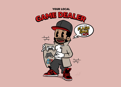 Local game dealer cartoon characterart characterdesign characterillustration console controller dealer design digitalart digitaldrawing drawing gamer gaming graphic design graphic designer illustration illustrator joystick vector vectorart