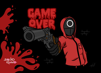 Game over characterart characterdesign characterillustration design digitalart digitaldrawing drawing gameover games graphic design graphic designer illustration illustrator netflix squid squidgame vector vectorart