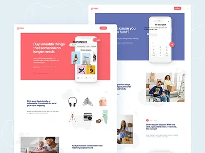 giveo.app animation app heksagraf illustration marketplace minimal ui ux vector web webdesign