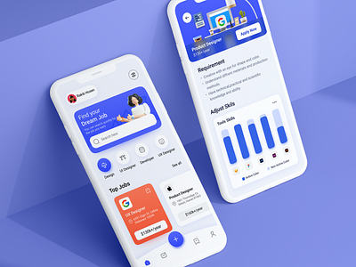 Job finder mobile app design. 3d android android app app app design application cuberto design ios gleb illustration ios ios app jobfinder jobly mobile mobile app taras ui ux vector