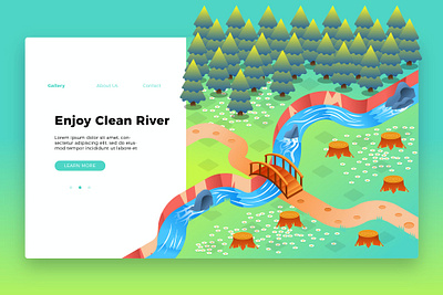 River - Banner & Landing Page app banner branding design development html illustration landing landing page maintance page technology ui ui design ux ux design web development web maintance webapp website