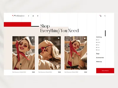 Fashion Shop Website Design application category classic clothes shop design fashion glasses header minimal mobile shop single page slider subglasses trends ui uiux ux web webdesign