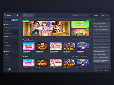 Crypto Casino Design | Slots & Live Games blockchain casino casino design crypto cs:go casino csgo casino design gambling gambling design slots ui ui ux uiux ux web design webdesign