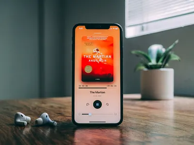 Audio Book - Now playing app audio book book ios iphone mockup minimal mobile app mockup modern music music app now playing photo photography podcast realistic ui ui design ux ux design