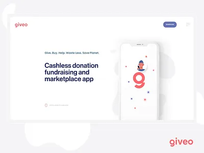 giveo.app animation app heksagraf marketplace mobile responsive ui ux web