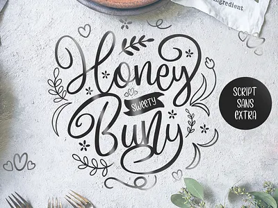 Honey Buny Sweety branding brush callygraphy design font fonts handlettering handwriten illustration type typography