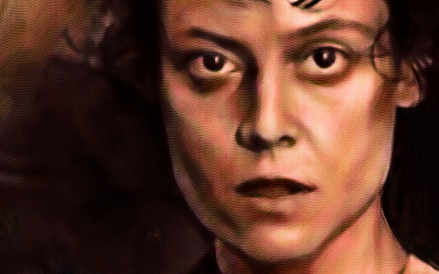 Ellen Ripley aliens illustration illustrator photoshop portrait xenomorph