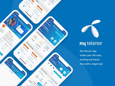 my telenor app app design design mockup pakistan selfcare ui