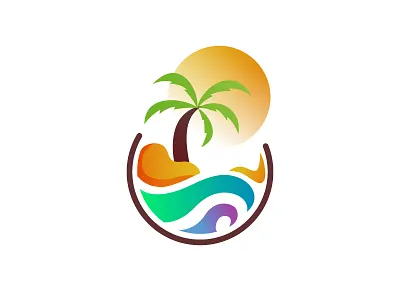 Colorful island logo beach logo branding captivity captivity logo coco coconut tree logo colorful colorful logo community logo conservation conservation logo devotion logo icon island island logo logo minimalist natural logo nature ocean logo