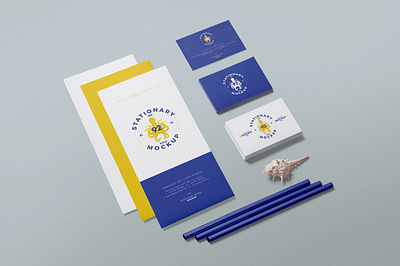 Business Stationery Mockup Scenes bag brand stationery branding brochure business card corporate design flyer identity letterhead logo design mockup office presentation print psd showcase simple stationery template