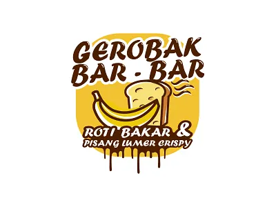 Banana and toast logo banana banana logo branding bread logo design flat food food logo icon inspiration logo logodesign snack snack logo snacks snacks logo street food logo toast toast logo yellow logo