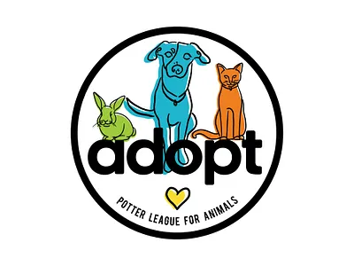 Adopt Graphic & Sticker adobe illustrator adopt animal rescue bunny illustration cat illustration dog dog illustraiton graphic design vector