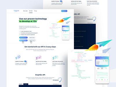 Suggestic Website Redesign_ API+SDK Page api branding foodasmedicine graphic design health platform product ui website wellness