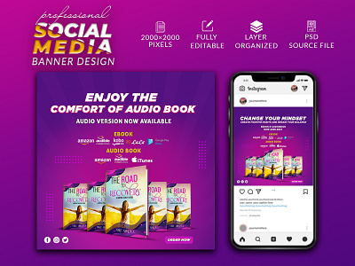 Social media post ad banner ads ads design banner book post branding design facebook post graphic design header illustration instagram post kdp logo social media design social media pot ui vector