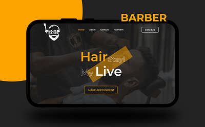 Barber web design barber design illustration ui uiux web design website