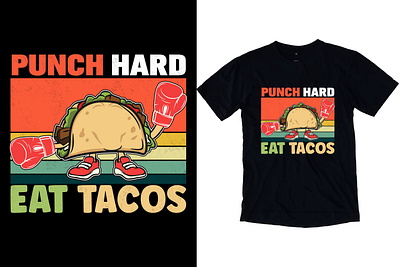 Cool Boxing Taco T shirt Design artwork boxing boxing t shirt boxing vintage t shirt branding design illustrator t shirt t shirt design vector vintage t shirt