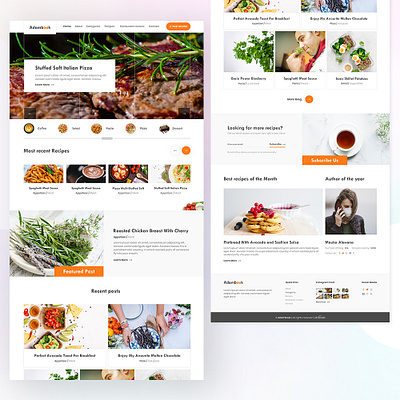 Food Recipe Blog Website - UI/UX cook cooking delicious dinner food foodblog foodblogger foodlover foodphotography foodrecipe foodvlogger healthyfood homemade indianfood landing recipe snack uiux websitedesign yummy