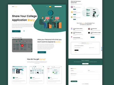 College Share Web UI Landing Page Design branding collage share web collage ui collage ui design collage web ui complete uiux design corporate creative design design graphic design illustration landing page landing page design logo ui ui design user interface design uxui design web design web ui