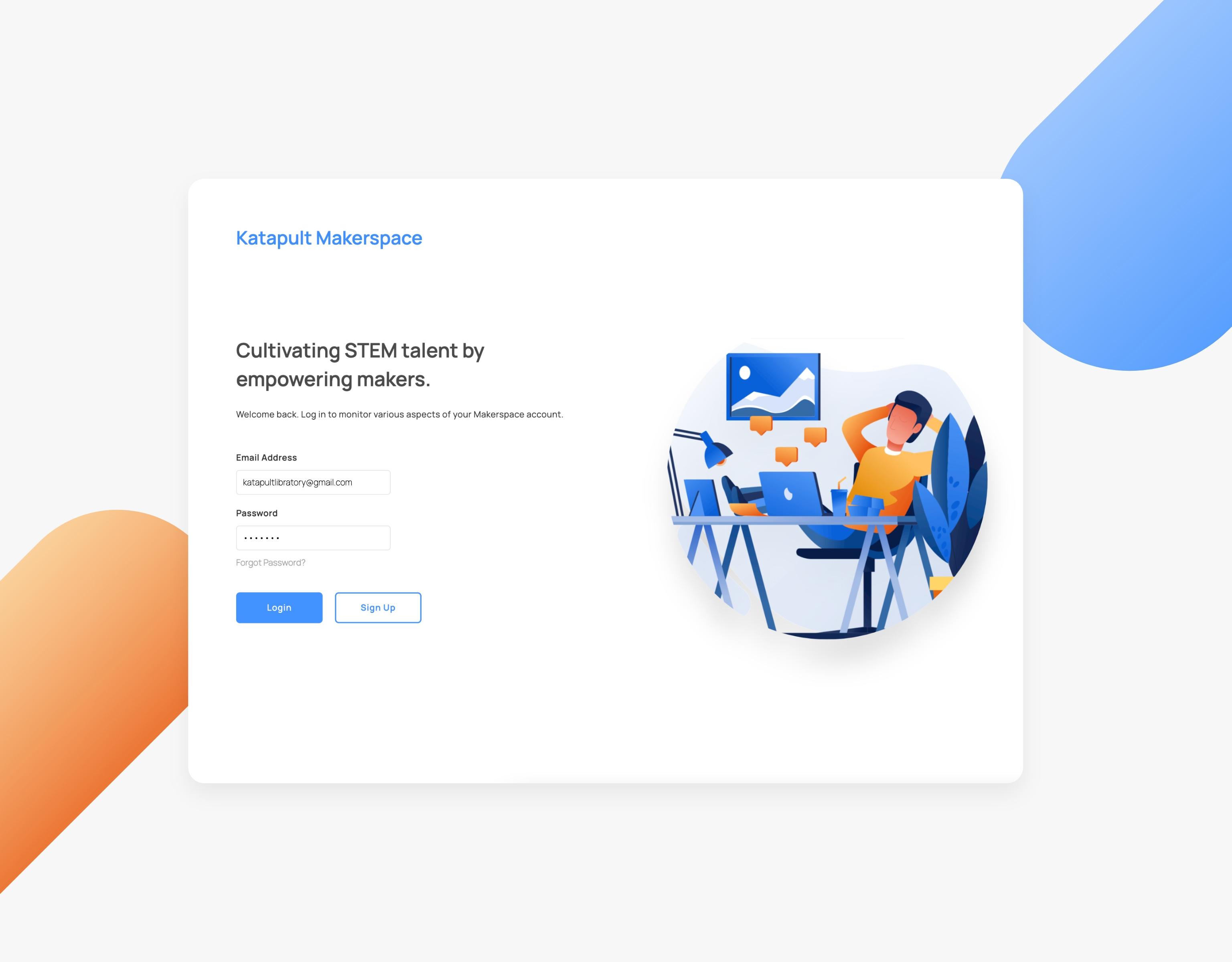 Katapult MakerSpace Login by Ethan W. on Dribbble