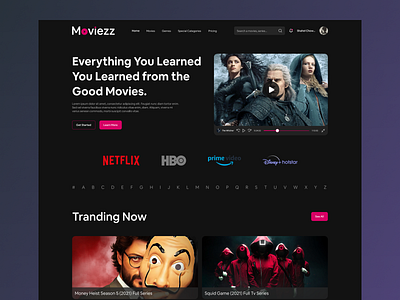 Movie Streaming Website design landing landingpage movie movie website movielandingpage spider man ui uiux ux vanom webpage website