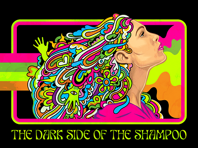 The Dark Side of the Shampoo chromatic colorful design hair illustration psychedelic retro vector vintage