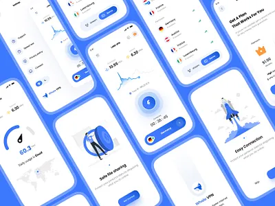 VPN Mobile App UI Kit (Whale VPN) app connection design development inspire minimal mobile design privacy proxy security server ui ui kit ux vpn vpn app vpn design vpn ui vpn ui kit vpn web