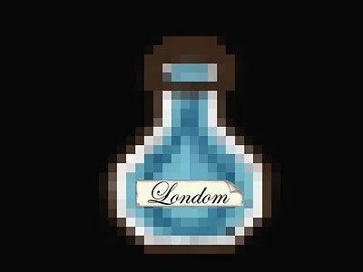 Londom Potion Bottle with Label branding design game art illustration logo