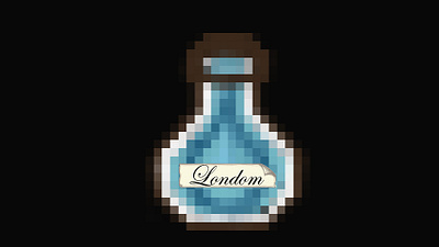 Londom Potion Bottle with Label branding design game art illustration logo