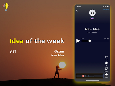 Idea of the week #17 app follow idea like loop mobile music recording share sunset views vocal