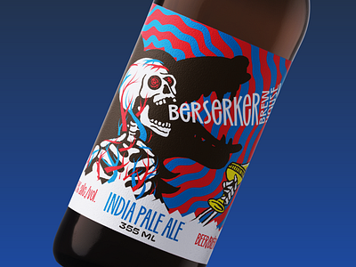 Berserker Brew House Wolfskin beer beer label berserker craft beer illustration