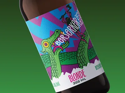 Berserker Brew House Jörmungandr beer beer label berserker craft beer illustration