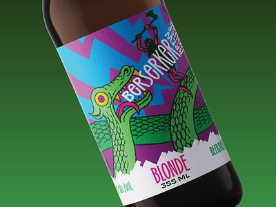 Berserker Brew House Jörmungandr beer beer label berserker craft beer illustration