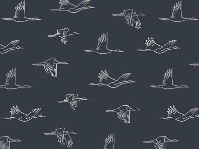 Birds Illustration bird birds brand branding crane fabric fashion flying hand drawn hand lettering huntsville illustration letteromg logo navy pattern retro surface pattern vintage wallpaper