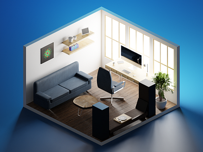 Work Space 3d 3dart b3d blendercommunity cycles illustration motion graphics