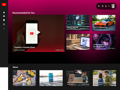 Youtube Concept app design