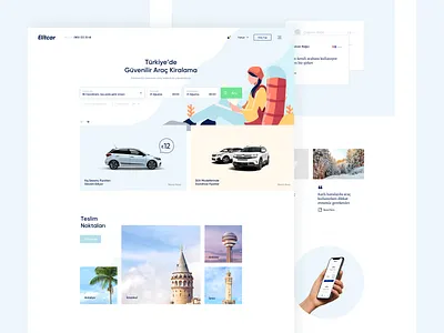 Car Rental Company UI car rental interface design landing page rent a car ui