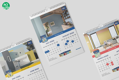 Calendar Design for Dulux Paint 2022 bangladesh branding calendar calendar design dhaka fahim hasan illustration minimal design mock up noksha kori