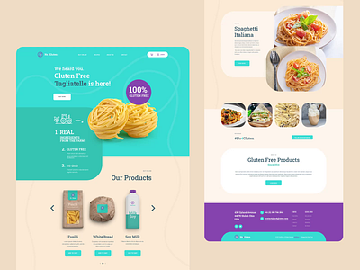 No4Gluten - Website animation bread design footer gluten gluten free graphic design hero home page instagram landing page logo milk motion graphics pasta soy ui ux web website