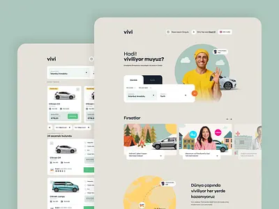 Car Rental Platform UI Design car car rental interface design landing page rent a car ui