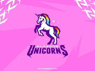 Glasgow Unicorns Logo branding design esports football horse illustrator india kabaddi logo mascot scotland sports unicorn