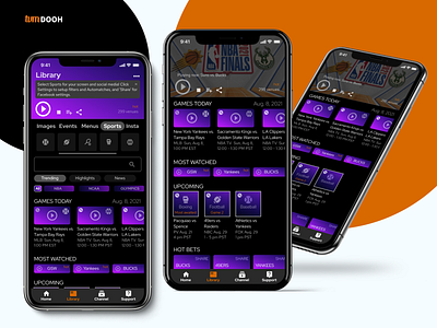 Mobile app for sports streaming branding design mobile app ui